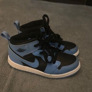 Jordan Black and Blue High-Top Sneakers